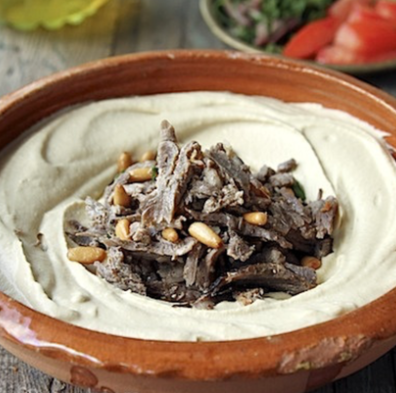 Shawarma on Hummus